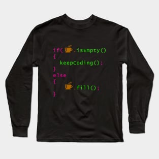 Coffee - coding syntax Long Sleeve T-Shirt